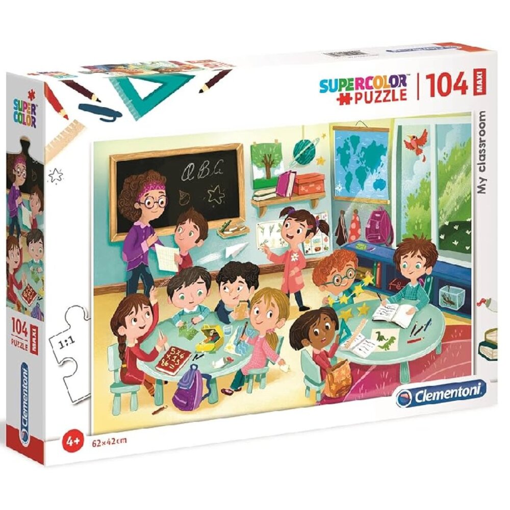 Clementon Maxi Supper Color Large Puzzle - My Classroom 104 pcs  New Sealed